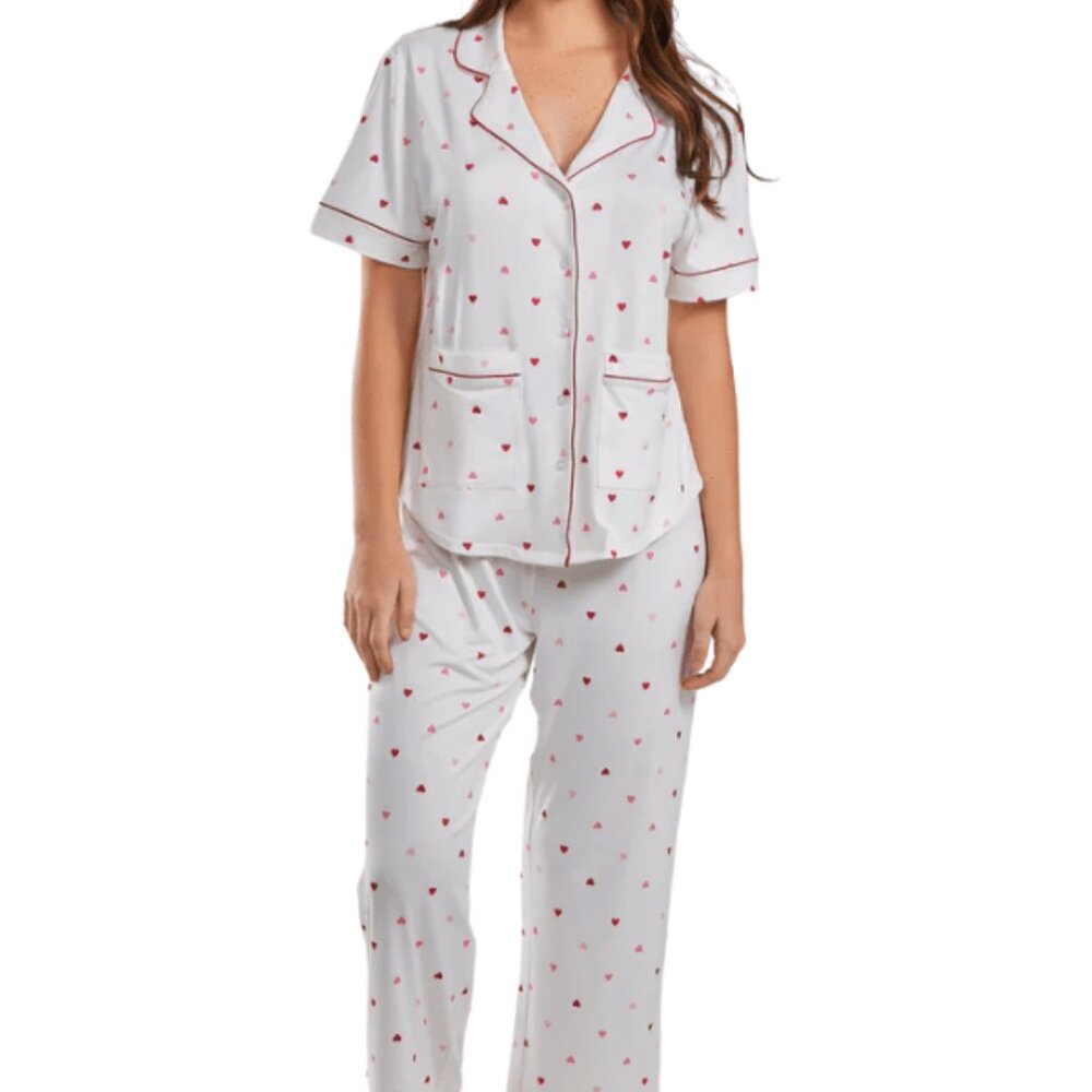 Anjela PJ Set - White/Red